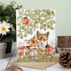 Wrendale 'Under the Oak Tree' Fox Greeting Card- Greeting Cards