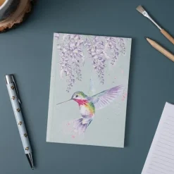 Wrendale Wisteria Wishes Hummingbird Small A6 Notebook- Journals & Other Stationery