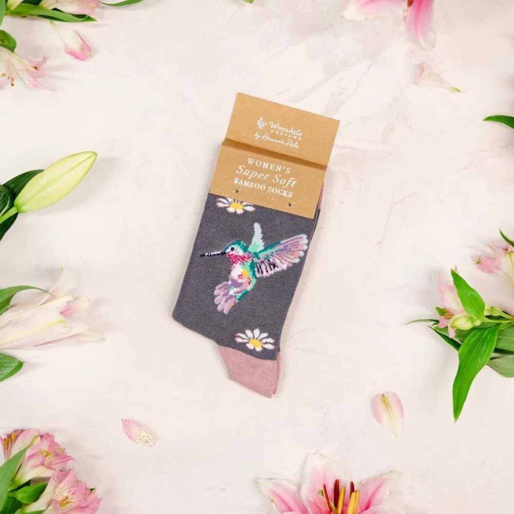 Wrendale 'Wisteria Wishes' Hummingbird Women's Socks- Socks