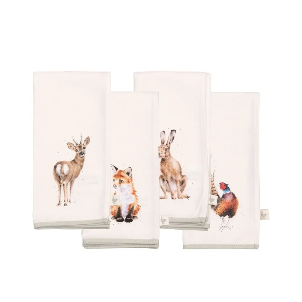 Wrendale 'Woodlanders' Woodland Animal Cotton Napkin Set- Cotton Napkins